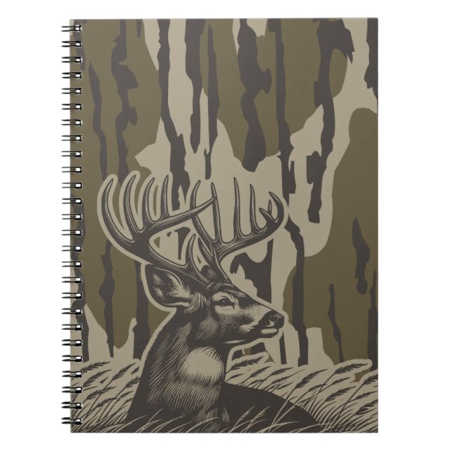 Whitetail Deer Bottomland Camouflage Hirsche Jagd  Notizblock (Vorderseite)