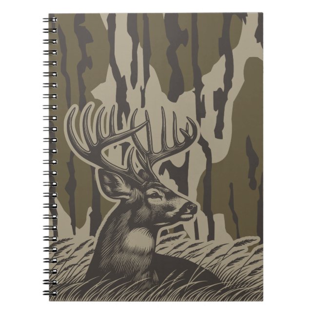 Whitetail Deer Bottomland Camouflage Hirsche Jagd  Notizblock (Vorderseite)