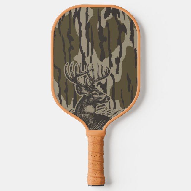 Whitetail Deer Bottomland Camouflage Hirsche Jagd  Pickleball Schläger (Vorderseite)
