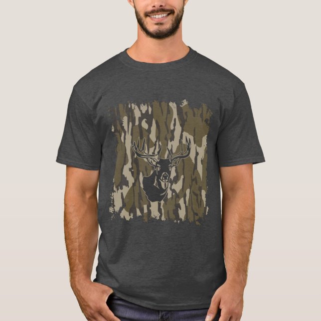 Whitetail Deer Bottomland Camouflage Jagd Camoufla T-Shirt (Vorderseite)
