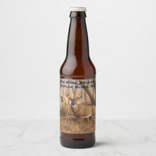 Whitetail Deer Buck & Dos Herbstmapelwald Bierflaschenetikett