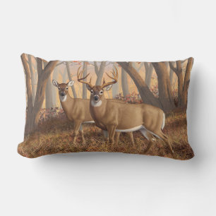 Whitetail Deer Buck & Dos Herbstmapelwald Lendenkissen