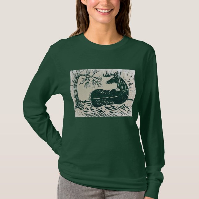 Whitetail Deer Buck in Snowy Woods T-Shirt (Vorderseite)