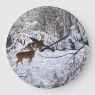 Whitetail Deer Clock Große Wanduhr