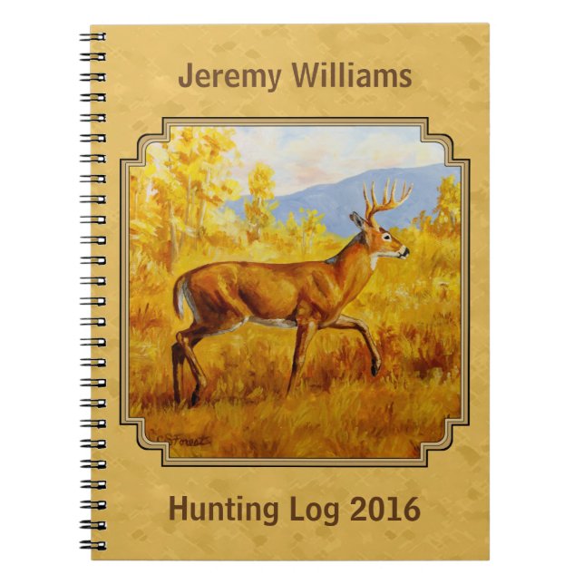 Whitetail Deer Golden Aspen Wood Notizblock (Vorderseite)