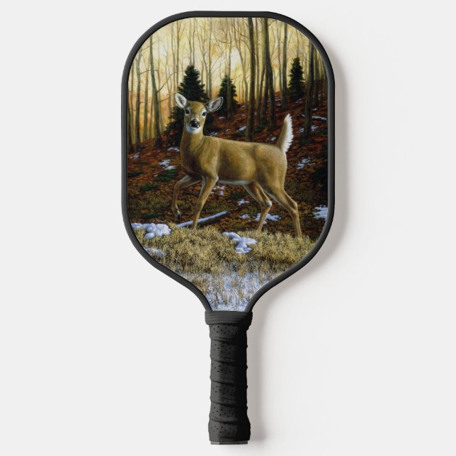 Whitetail Deer im Herbstwald Pickleball Schläger (Vorderseite)