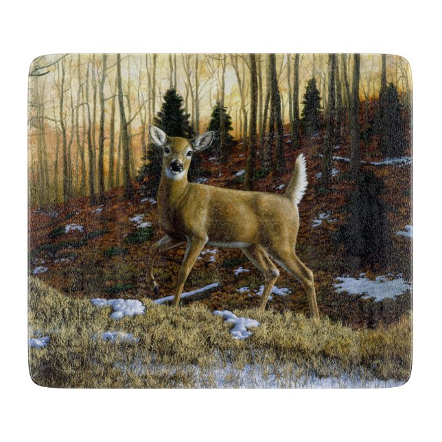 Whitetail Deer im Herbstwald Schneidebrett (Vorderseite)