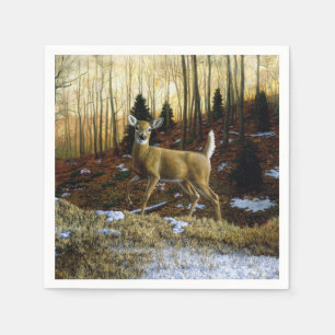 Whitetail Deer im Herbstwald Serviette