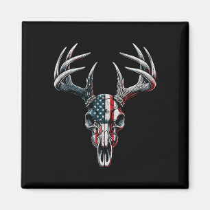Whitetail Deer Jagd - Amerikanische Flagge auf Buc Magnet