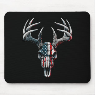 Whitetail Deer Jagd - Amerikanische Flagge auf Buc Mousepad
