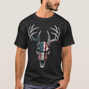 Whitetail Deer Jagd auf amerikanische Flagge auf B T-Shirt