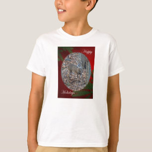 Whitetail Deer Spike Buck Happy Holidays Series T-Shirt