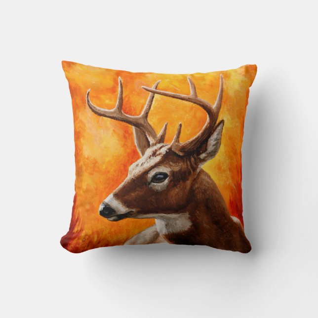 Whitetail Deer Trophy Buck Head Kissen (Vorderseite)