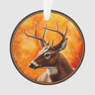 Whitetail Deer Trophy Buck Head Ornament