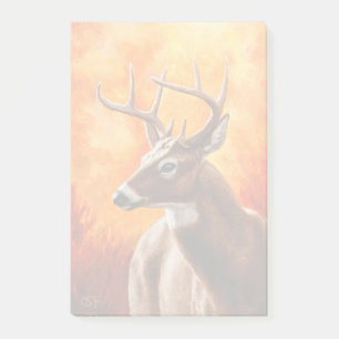 Whitetail Deer Trophy Buck Head Post-it Klebezettel