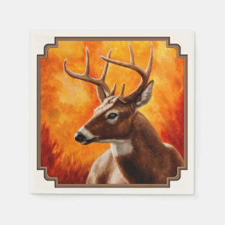 Whitetail Deer Trophy Buck Head Serviette