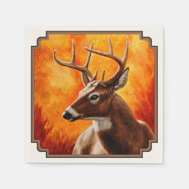 Whitetail Deer Trophy Buck Head Serviette (Vorderseite)