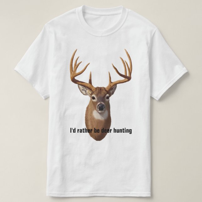 Whitetail Deer Trophy Buck Head T-Shirt (Design vorne)