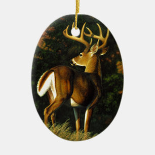 Whitetail Deer Trophy Buck Jagd Keramik Ornament