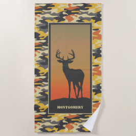 Whitetail Deer und Camouflage Strandtuch