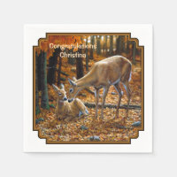 Whitetail Deer und Fawn Autumn