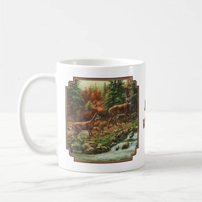 Whitetail Deer und Wasserfall Tasse (Links)