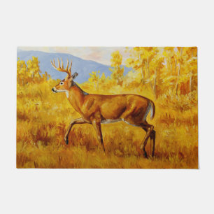 Whitetail Dei im Herbst Aspen Forest Fußmatte
