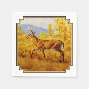 Whitetail Dei im Herbst Aspen Forest Serviette