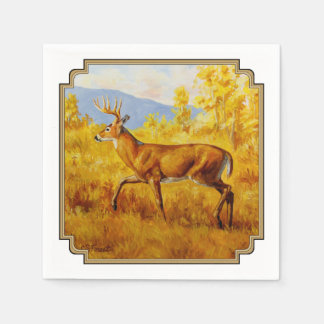Whitetail Dei im Herbst Aspen Forest Serviette