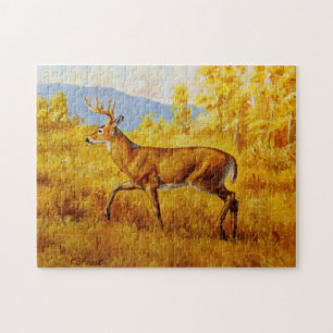 Whitetail Dez im Herbst Aspen Forest Puzzle
