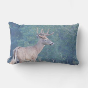 Whitetail Hirsch Profil in Field Lumbar Kissen