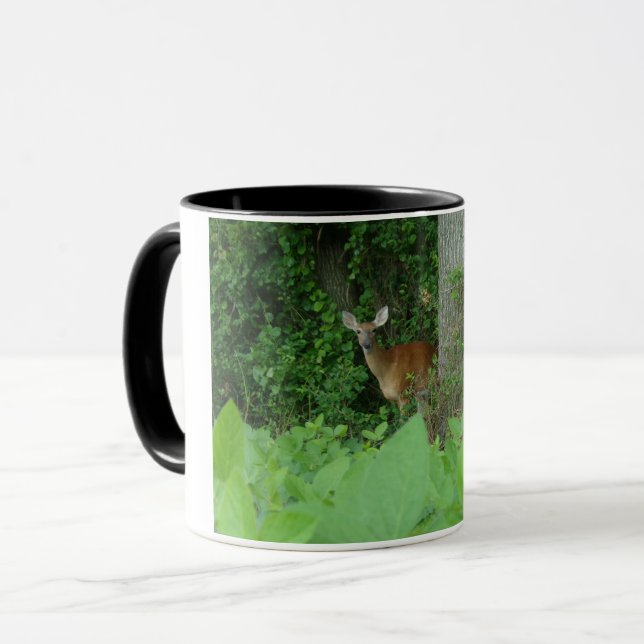 Whitetail-Rotwild zwei tonten Kaffee-Tasse Tasse (Vorderseite Links)