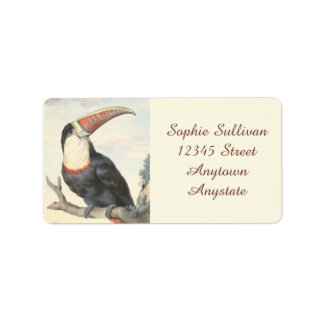 Whitethrop American Toucan Vintag Watercolor Adressaufkleber