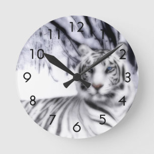 WhiteTiger Runde Wanduhr