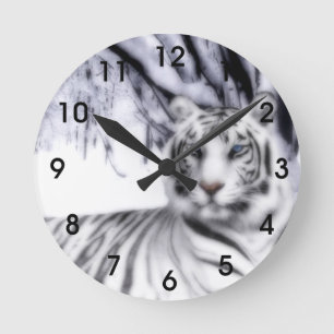 WhiteTiger Runde Wanduhr