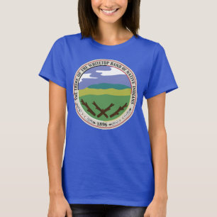 Whitetop Siegel/Logo auf Flaggen-Blau-Hintergrund T-Shirt