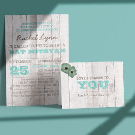 Whitewash Aquamarin Bat Mitzvah Danke Anmerkung