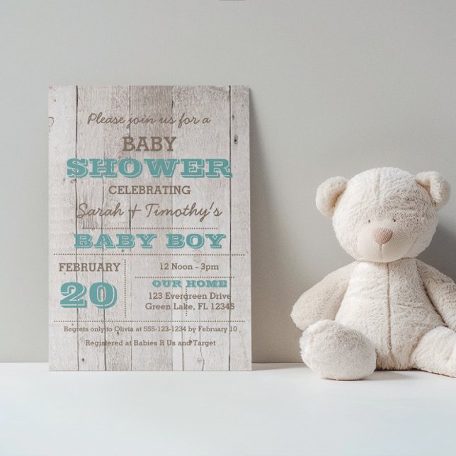 Whitewash Blue Baby Dusche Einladung (Von Creator hochgeladen)