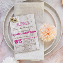 Whitewash Plum Quinceañera Einladung