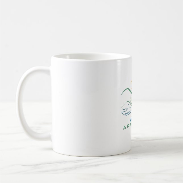 Whitewater Appalachia Watercolor Text Kaffeetasse (Links)