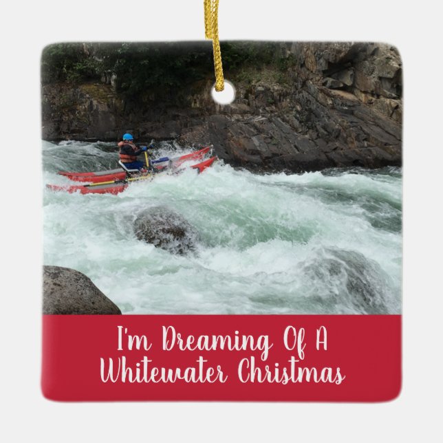 Whitewater Christmas Your Own Foto Keramikornament (Vorderseite)