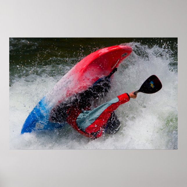 Whitewater Kayak Foto Poster (Vorne)