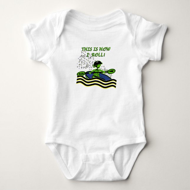 Whitewater Kayak Roll Baby Bodysuit Strampler (Vorderseite)
