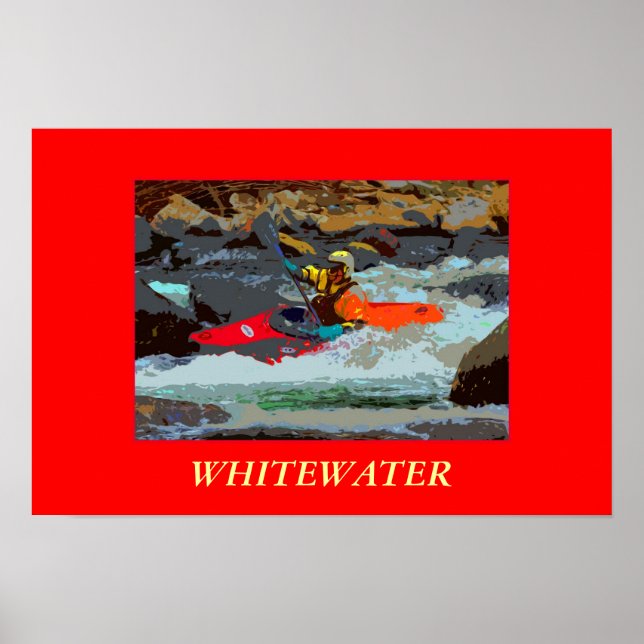 Whitewater Kayaking Foto Poster (Vorne)