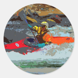 Whitewater Kayaking Runder Aufkleber
