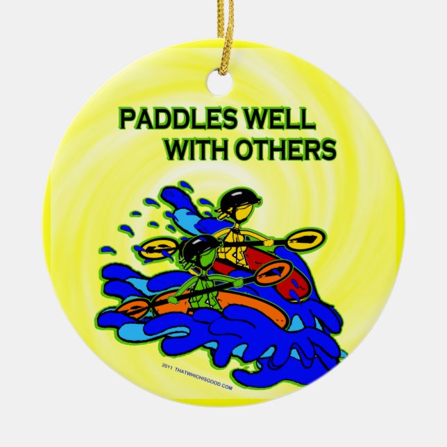 Whitewater Paddle gut mit anderen Keramik Ornament (Vorne)