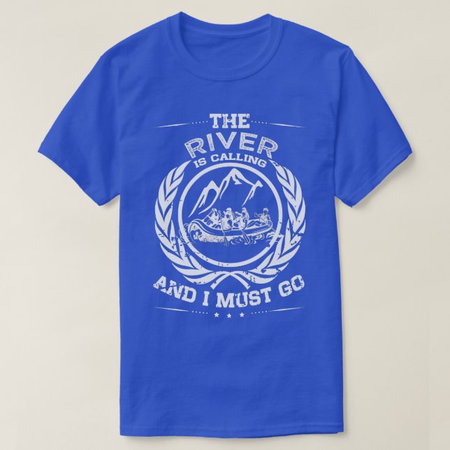 Whitewater Rafting Distressed River Raft T-Shirt (Design vorne)