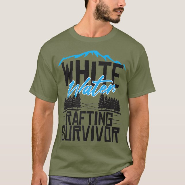 Whitewater Rafting Survivor Funny erstes Mal T-Shirt (Vorderseite)