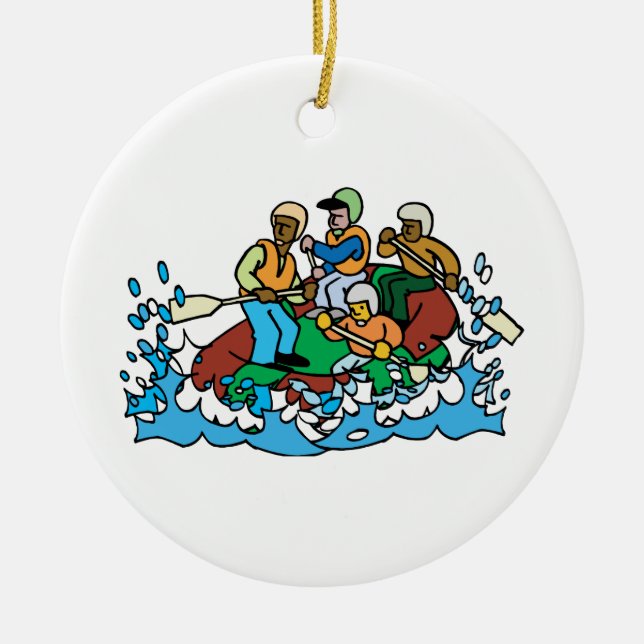 Whitewater-Rafting-Trip Grafik Keramikornament (Vorne)