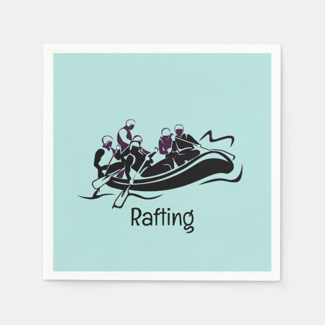 Whitewater River Rafting Design Paper Napkins Serviette (Vorderseite)